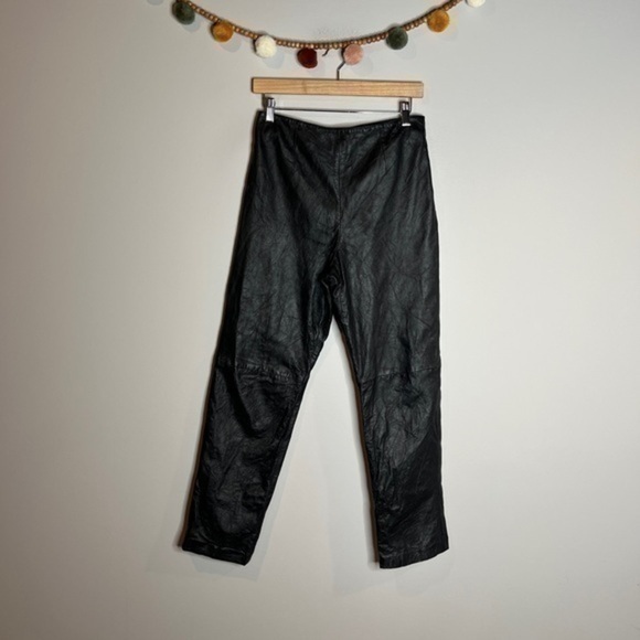 Vintage Black Leather pants - Picture 1 of 6
